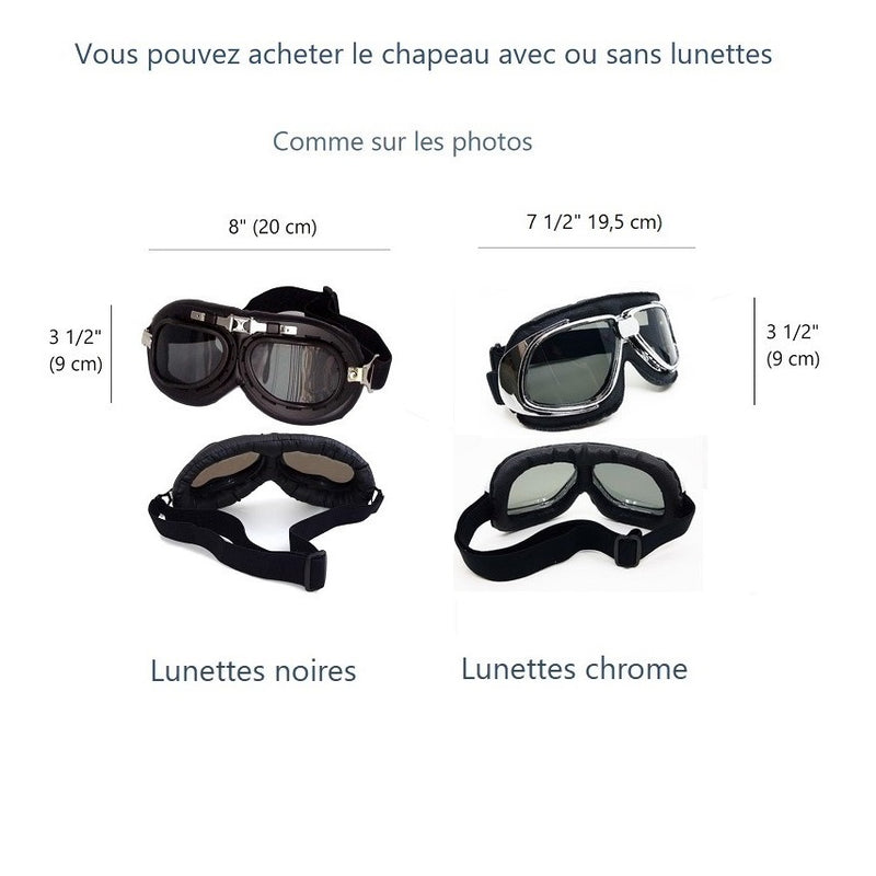 Casque aviateur cuir noir - Modèle William sans visière