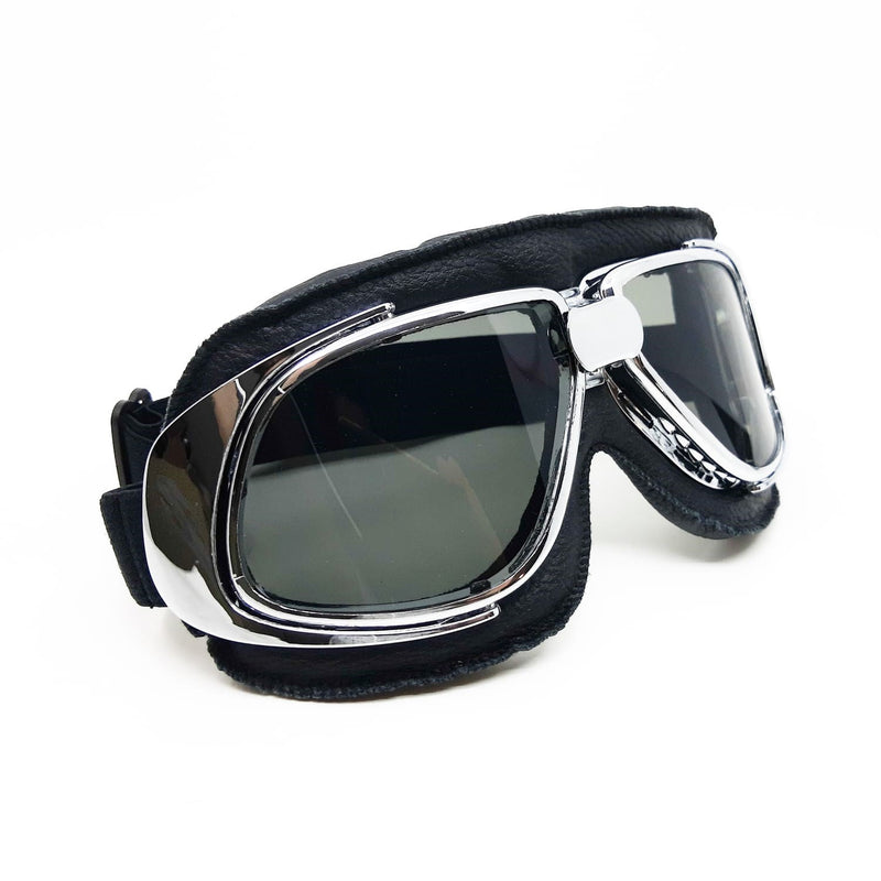 lunettes aviateur moto noires et argent