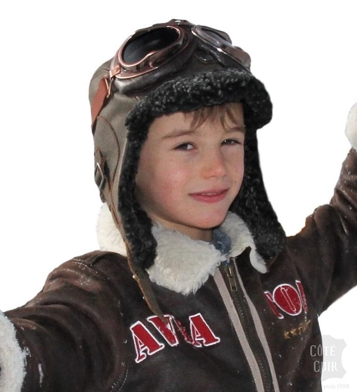 Bonnet aviateur pour enfant l'hiver