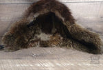 Chapeau aviateur fourrure chat sauvage, tweed et cuir noir - Modèle William